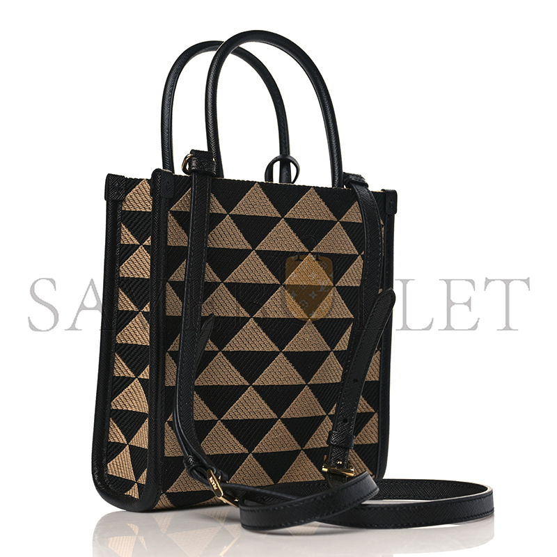 PRADA SYMBOLE EMBROIDERED FABRIC MINI BAG 1BA355 (19*17*6cm)